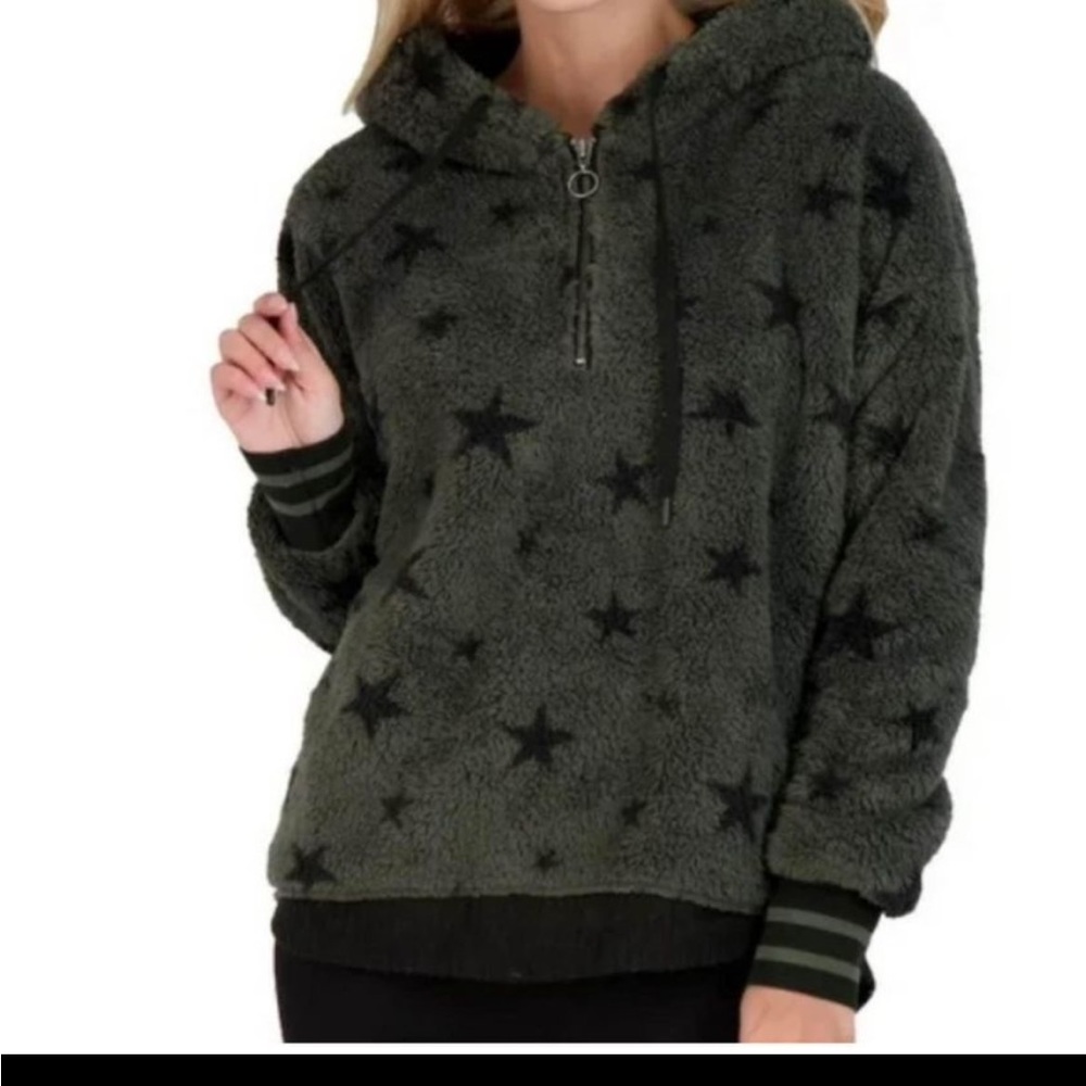 PJ Salvage Half-Zip Sherpa Pullover Sz S